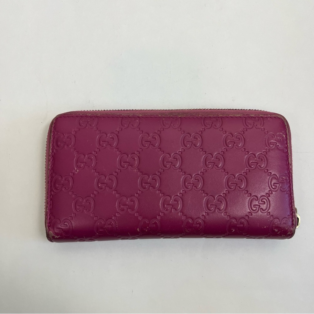GUCCI Guccissima Signature Bowy Zip Around Wallet Peonia Flower - Picture 7 of 16